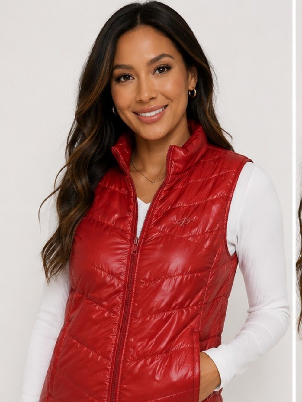 NordicTrack Red Puffer Vest XL Polyester Quilted Shell Lightweight Insulated Wom
